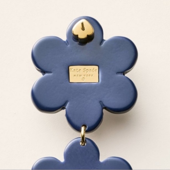 Kate Spade Navy Floral Earrings NIB - Picture 5 of 5